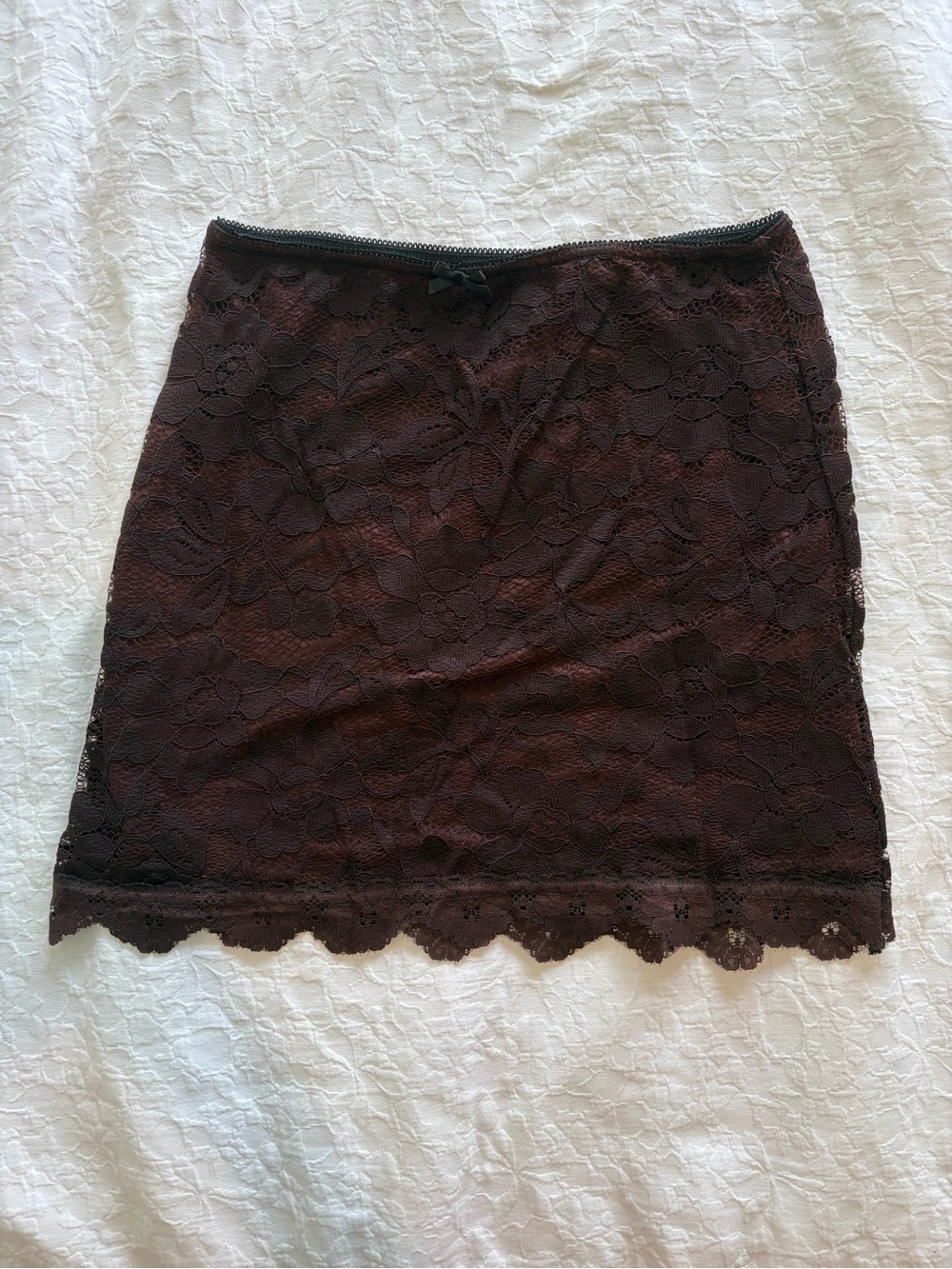 Urban Outfitters Brown Floral Lace Mini Skirt